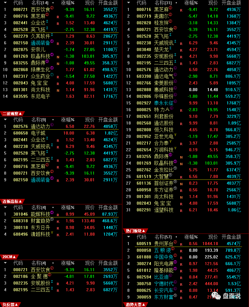 盘面说：1.13资金整体往新方向切，北向资金大买